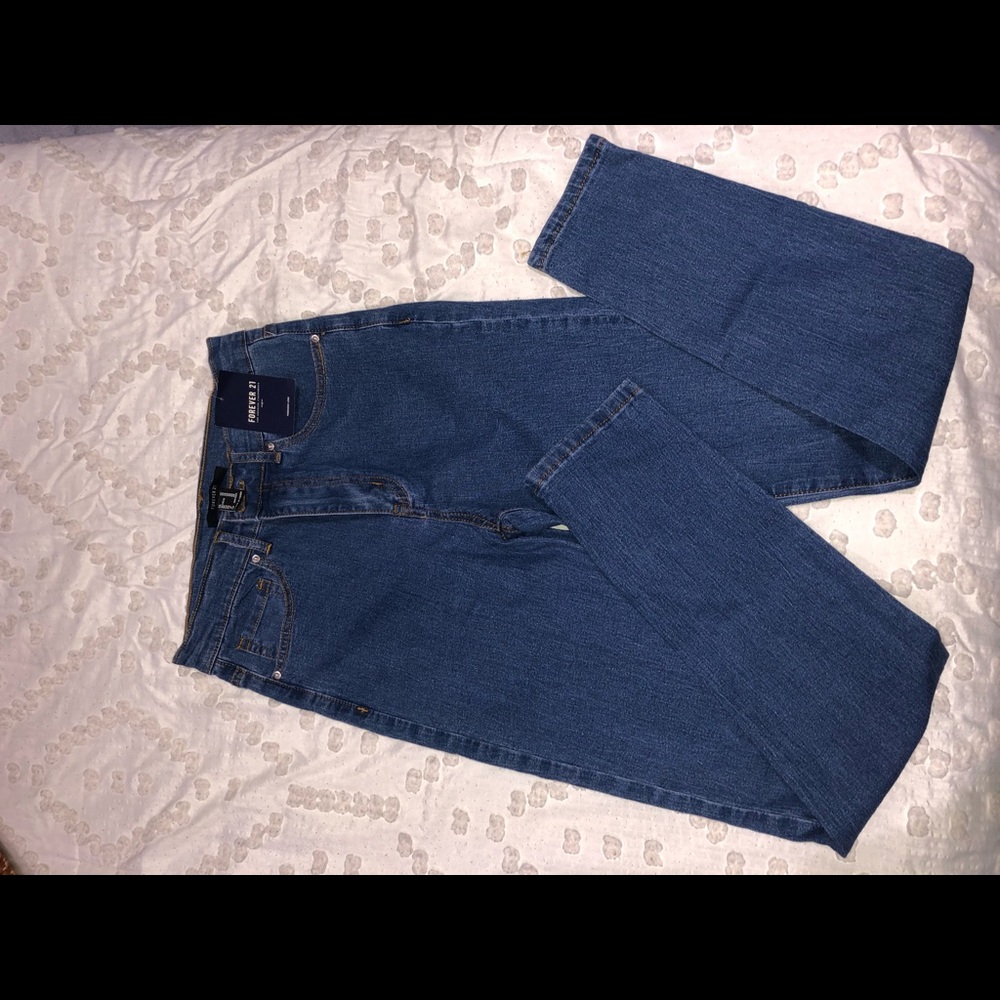 Blue denim jeans